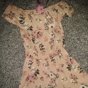 Pink flowery Romper sz L